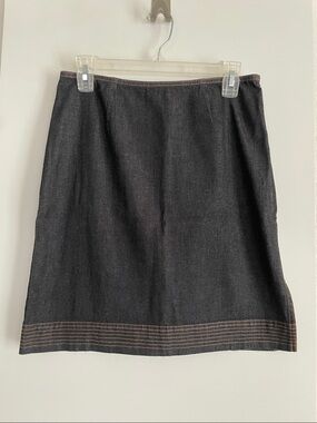Ann Taylor Cotton Dark Wash Short Denim Skirt NWT new!